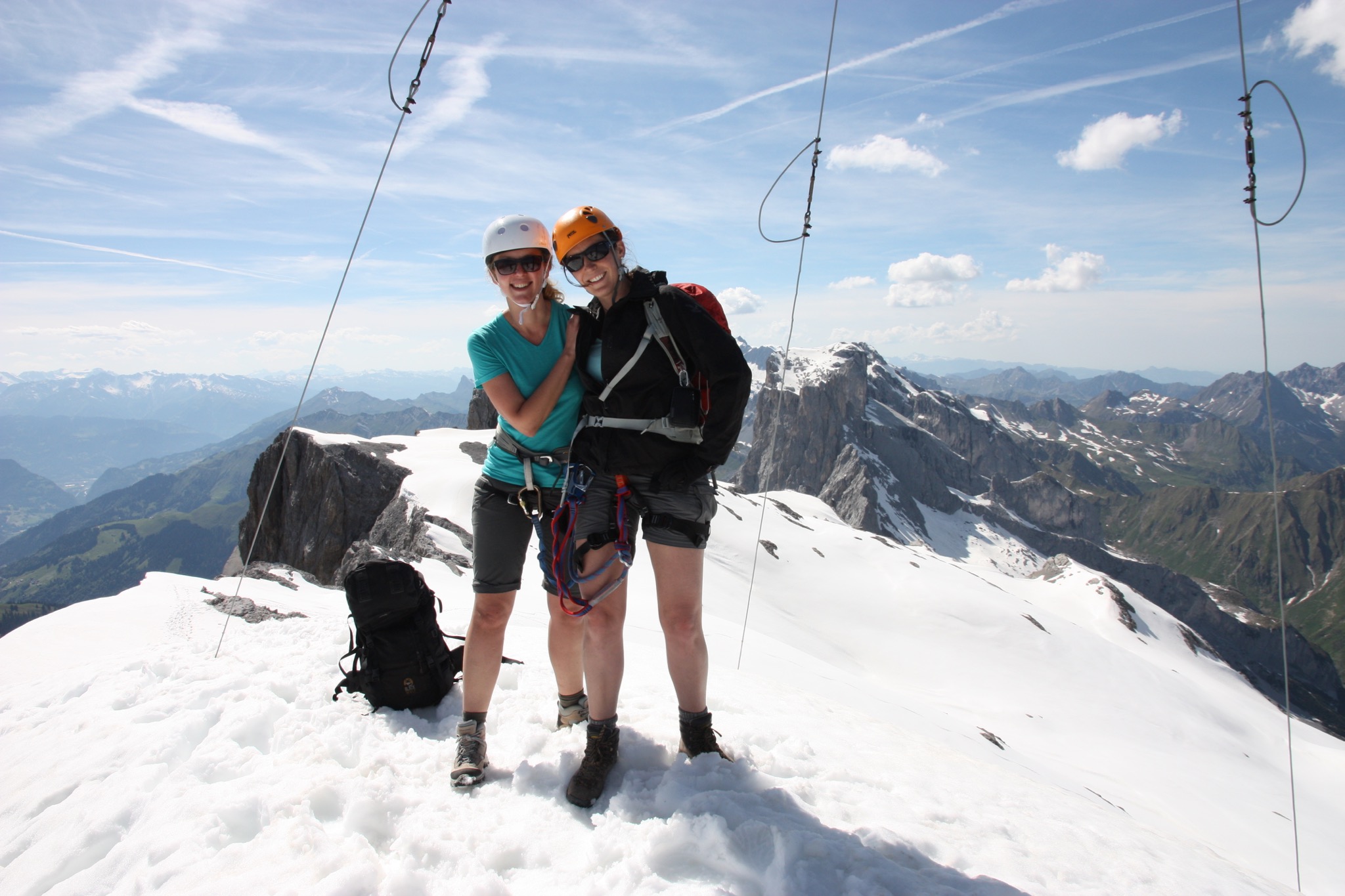 Tanja and Denise at the summit of Sulzfluh (2820m)