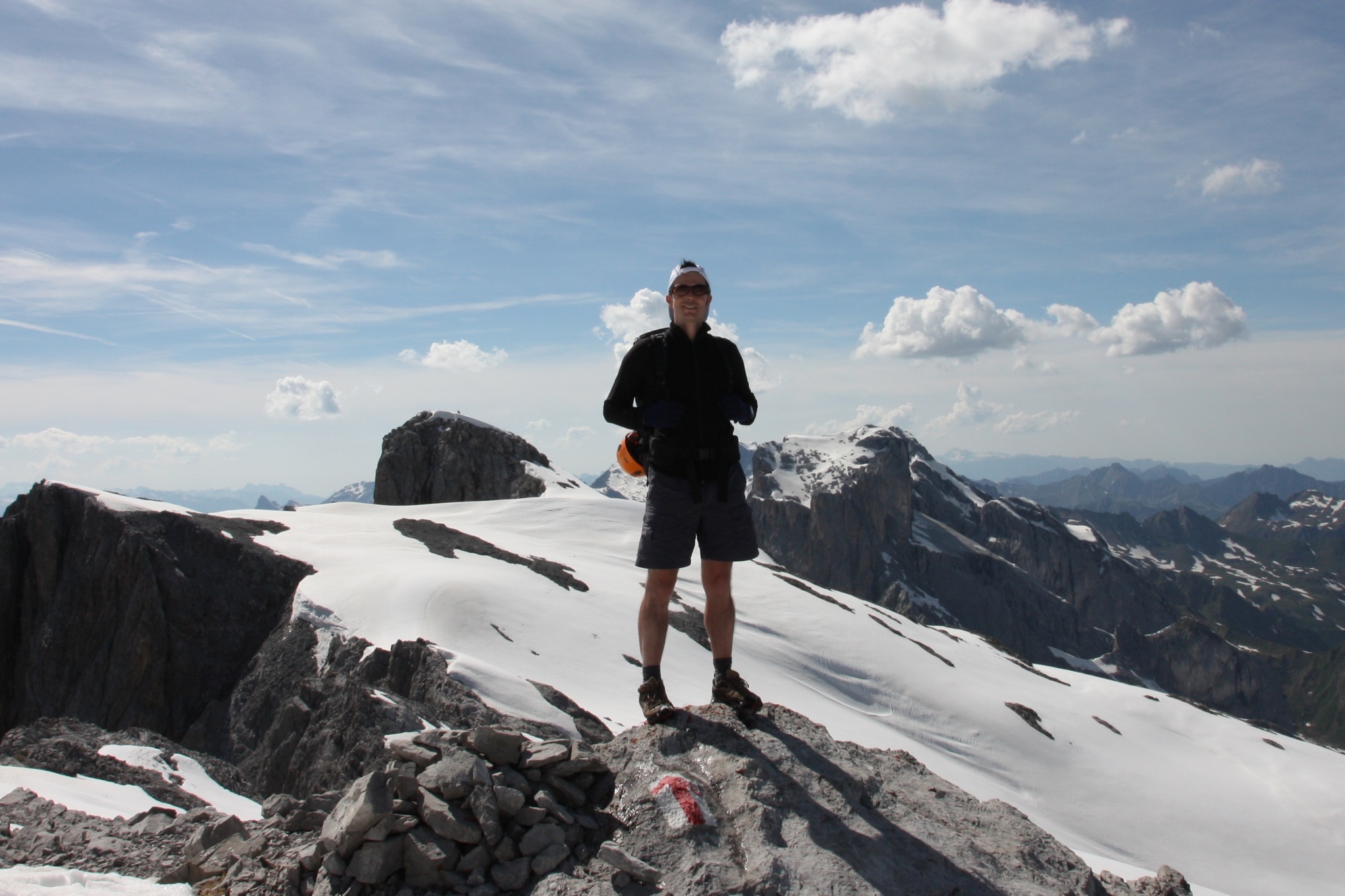 Alexei on summit of Sulzfluh (2820m) before descent via Austria