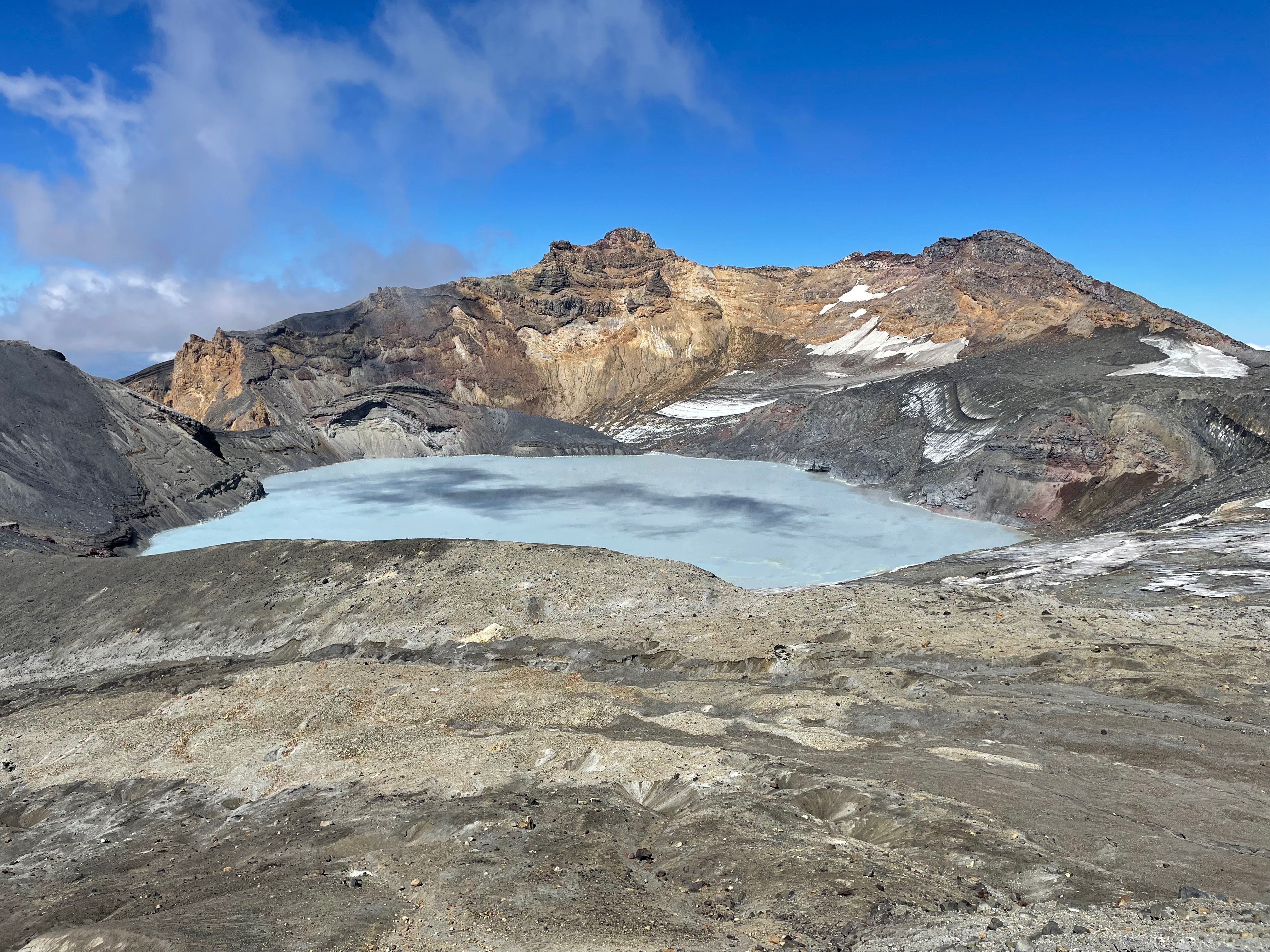 View of Ruapehu crater lake from the Dome summit.