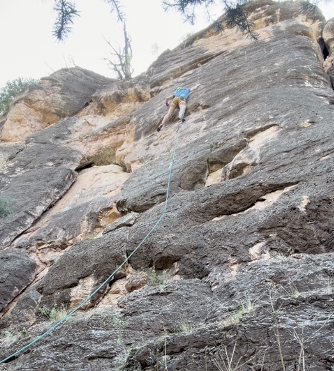 On the send of Blank Frank (5.12b), Shelf Road Dark Side. The last climb of my 40s.